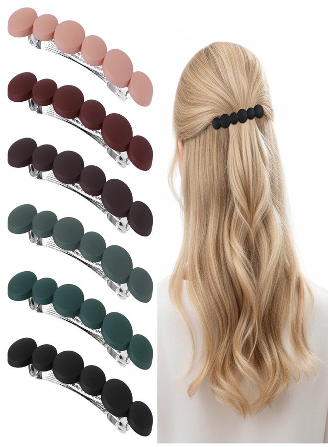 Molain 6 Pack French Barrettes for Women, No Slip Hair Clips Small Matte Finish Barrette Clips for Thin Short Fine Hair Secure Hold Gentle Design - Image 1